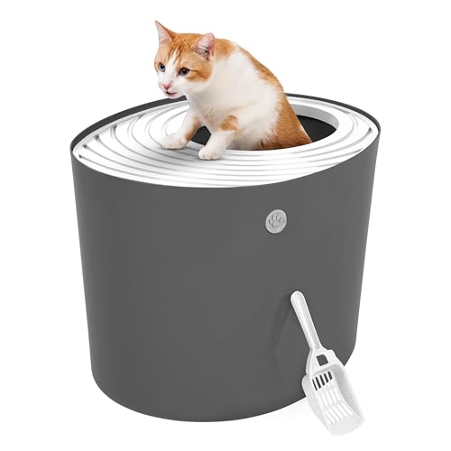 Iris Ohyama Katzenklo mit Schaufel, bis 7 kg, Grau, mit Deckel, Katzentoilette, leicht reinigen, Für große Katzen, Kätzchen, geschlossen, XXL Toilette, BPA-frei, Cat Litter Box, Toilet, PUNT-530