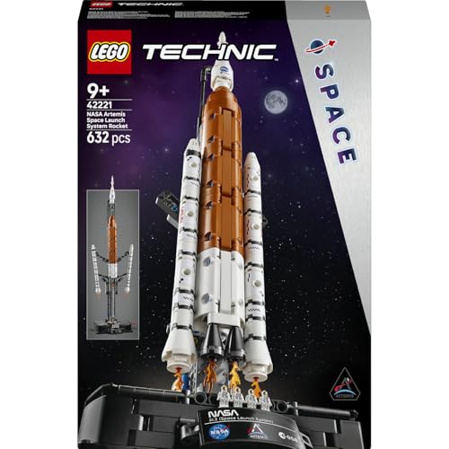 LEGO Technic NASA Artemis SLS-Schwerlastrakete 42221 | Spielzeug ab 9 Jahren für Jungen, Rakete und Raumschiff Baumodell, Konstruktionsspielzeug & Modellbau, Geschenk, 632 Teile