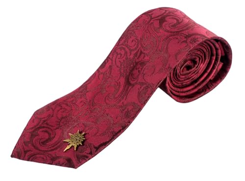 AAA Merchandise Warhammer 40000 Krawatte mit Anstecknadel - Chaos-Design rot gemustert - 40K Fanartikel Set - Geschenke für Herren Männer Erwachsene Fans