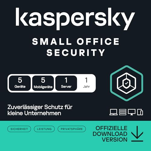Kaspersky Small Office Security | 5 Geräte 5 Mobil 1 Server | 1 Jahr | Windows/Mac/Android/WinServer | für kleine Unternehmen | Aktivierungscode per Email