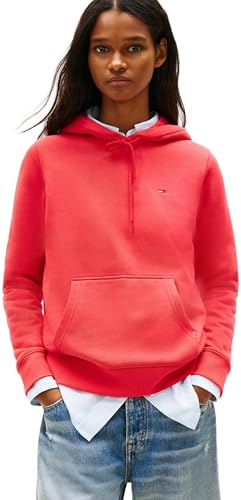 Tommy Jeans Damen Tjw Reg S Flag Hoodie Dw0Dw19958 Pullover Hoodie, Rot (Red Alert), L