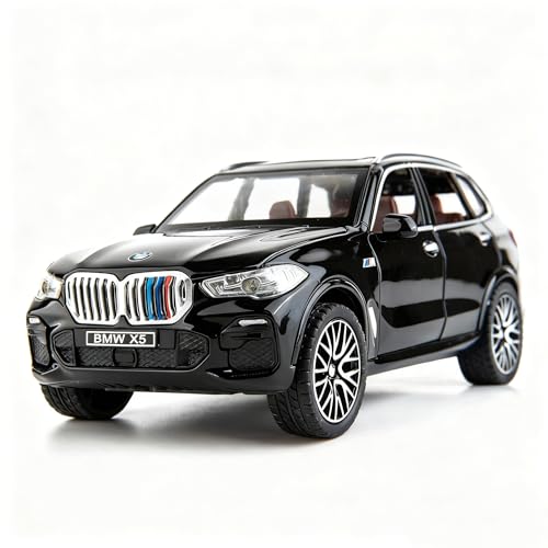TGRCM-CZ 1/32 X5 SUV Modellauto Spielzeug, Druckguss Legierung Pull Back Auto Modell mit Licht und Sound Spielzeugfahrzeuge für Kinder Schwarz