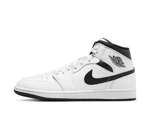 NIKE Air Jordan 1 Mid Herren Sneaker, weiß/schwarz, 42 EU