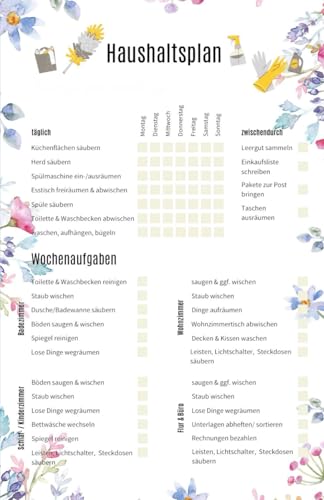 Mein Haushaltsplaner – Ordnung, Sauberkeit & Überblick: Strukturierte Checklisten für Bad, Küche, Wohnzimmer, Flur & mehr (Haushalt & Budget im Griff)