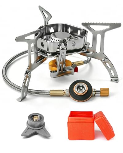 AUTOPkio Campingkocher 3500W, Winddicht Gas Campingkocher(Orange)