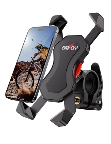 Grefay Fahrrad Handyhalterung Universal Motorrad Handy Halterung für 3,5-6,5 Zoll Smartphone mit 360° Drehbar