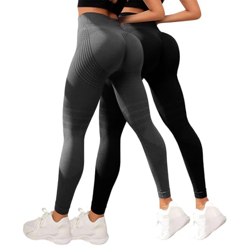 2PCs Anti Cellulite 3D Kompressionleggings Damen High Waist Push Up Legging Lymphdrainage Gym Scrunch Sport Yoga Hose Sportbekleidung