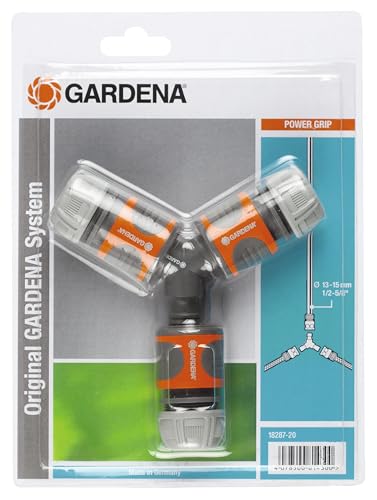 Gardena Abzweig-Satz für 13 mm (1/2 Zoll)- und 15 mm (5/8 Zoll)-Wasserschläuche: Wasserdichter Abzweig-Verbinder für eine einfache Wasserteilung (18287-20)