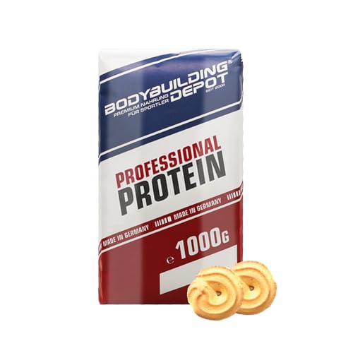 Bodybuilding Depot® Professional Mehrkomponenten Protein Pulver, 89% Proteingehalt, hohe biologische Wertigkeit, 1kg (Butterkeks)