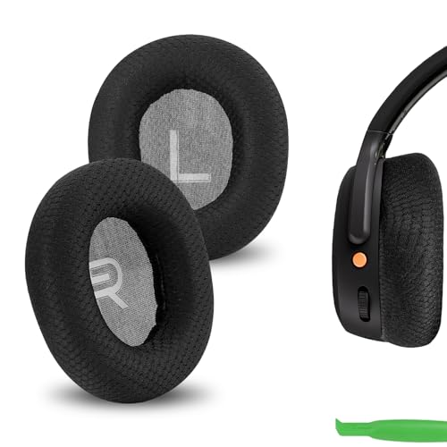 Geekria Komfort-Ohrpolster aus Netzstoff, kompatibel mit Skullcandy Crusher ANC 2 Kopfhörern, Ohrpolster mit Videoanleitung (schwarz)