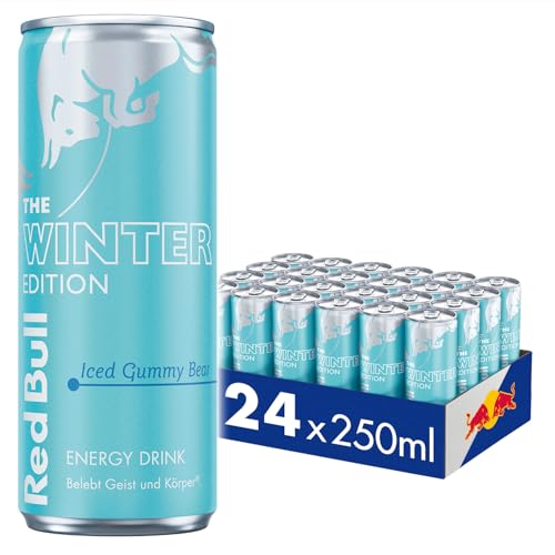 Red Bull Energy Drink Winter Edition - Iced Gummy Bear, 24 x 250 ml, Dosen Getränke 24er Palette, OHNE PFAND