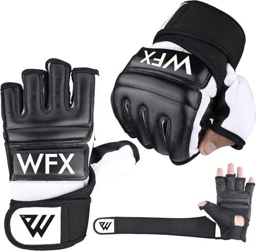 WFX Boxsack-Boxhandschuhe, Karate-Handschuhe, MMA, Body Combat, Taekwondo-Training, Kampfsport, Kämpfen, Grappling, Muay Thai, M, Schwarz