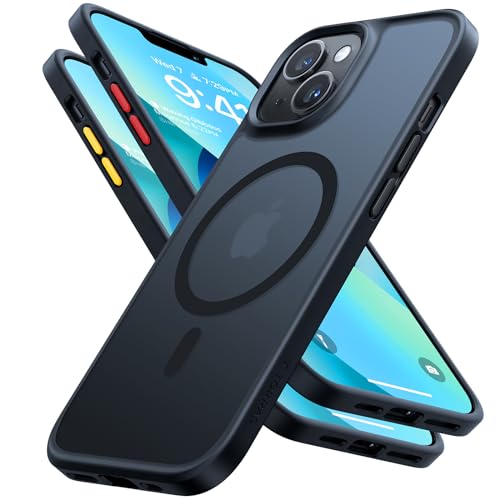 TORRAS Guardian-Mag für iPhone 14 Hülle für MagSafe Zertifizierte Militärschutz und Magnetkraft Handyhülle iPhone 14 Case Stoßfest Kratzfest Schutzhülle Cover Edle Matt Schwarz