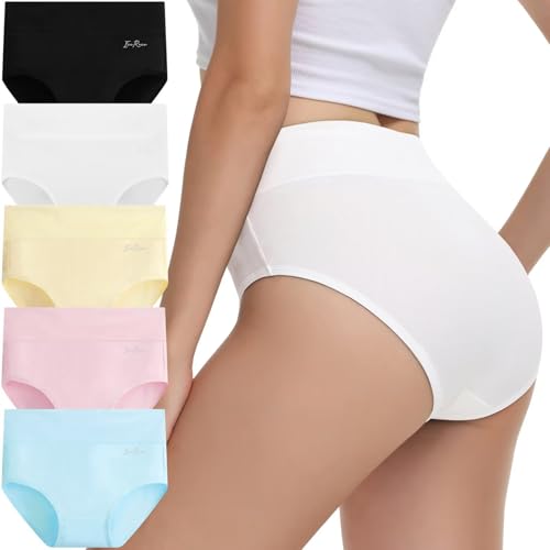 IceReco Bauchweg Unterhose Damen Baumwolle Hohe Taille 5er Pack M Farbmix