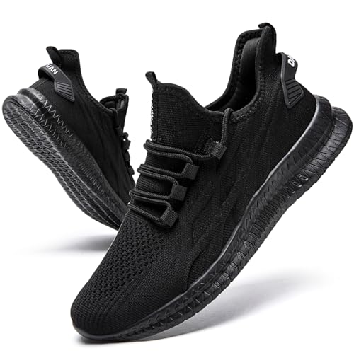 IVQDZL Herren Sneaker Sportschuhe Laufschuhe Outdoor Schuhe Training Trekking Leichte Fitnessschuhe Gym Running Turnschuhe Herren Schwarz Größe 50 EU