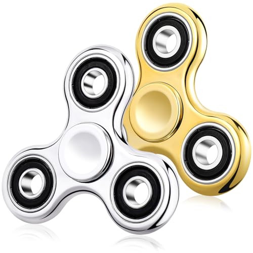 Fidget Spinner 2 Pack, Stress Angst Relief Sensory Fidget Spielzeug für Kinder Erwachsene, Coole galvanische Fidget Spinner für ADHD Autismus Geburtstag Gifts Klassenzimmer Preise für Jungen Mädchen