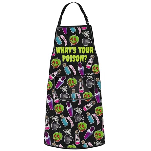 WZMPA Magisches Gift Küchenschürze Zauberin Fans Geschenk What's Your Poison Witch Backschürze Gift Apple Merch (What's Your Poison Ap)