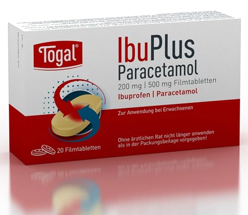 Togal IbuPlus - stark, schnell, längere Wirkdauer und gut verträglich, 20 Stück Filmtabletten