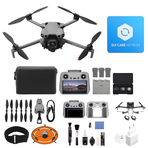 DJI Mini 5 Pro Fly More Combo mit DJI RC 2 und 1 Jahr Care Bundle, 4K Drohne mit Kamera für Anfänger, C0, 1-Zoll CMOS, Hinderniserkennung, 225°-Gimbal-Rotation (Mehrere Zubehörteile Bundle)