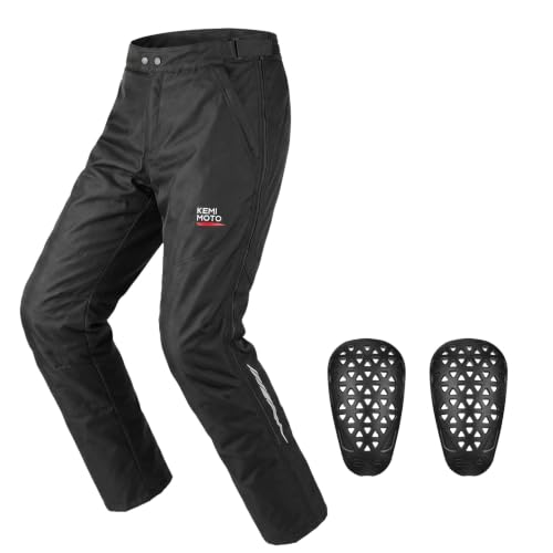 KEMIMOTO Motorradhose Herren mit CE Protektoren aus 600D Oxford Gewebe, Thermohose Herren Winter Winddicht wasserabweisend mit Vollständig zu öffnenden SBS-Seitenreißverschlüssen für Alltag, Pendeln