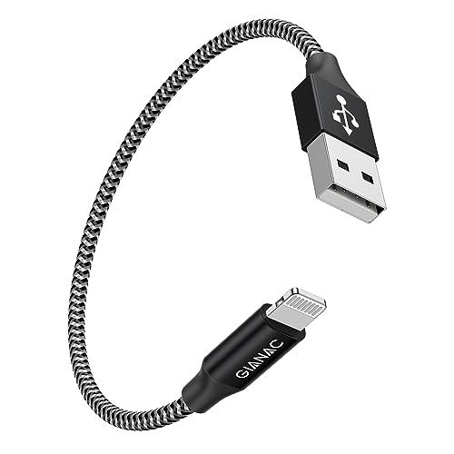 GIANAC iPhone Ladekabel Kurz 0.5M, [Apple MFi Zertifiziert] Nylon Lightning Kabel Schnell Kabel für iPhone14,13,12,11, XS, XS Max, XR, X, 8, 8 Plus, 7, 7 Plus, 6s, 6s Plus, 6, 6 Plus, SE, 5s, 5c