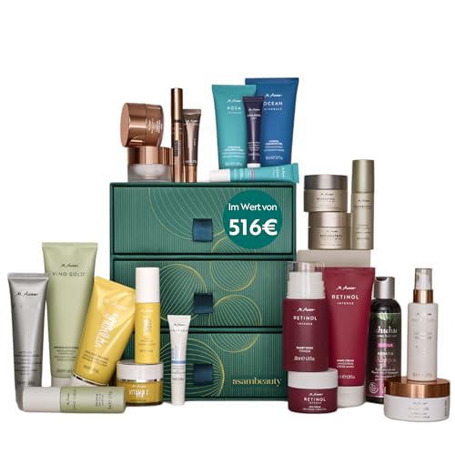 M. Asam PREMIUM Adventskalender 2025 – Adventskalender im Wert von 516€, mit 24 Beauty-Überraschungen in Originalgröße, Beauty Weihnachtskalender mit Skincare, Haarpflege & Körperpflege