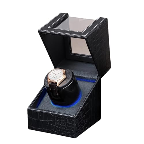 Behogan Automatischer Uhrenbeweger Box: PU-Leder Uhrenbeweger Box mit leisem Motor, LED-Ambiente Uhrenbeweger LED-Licht, Automatik Uhrenbeweger, für Einzeluhr-Aufbewahrung und Präsentation