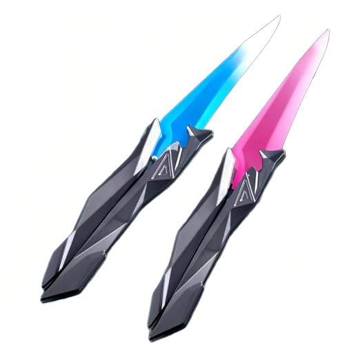 AYVRUOP 2-teiliges valorantes Einzigartigkeitsmesser, Farbverlauf blau und Farbverlauf rosa, Spielzeug