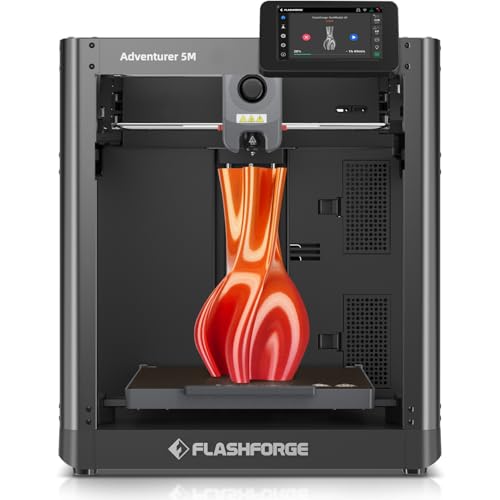 FLASHFORGE Adventurer 5M 3D Drucker, Voll Auto-Kalibrierungsdruck mit 1-klick Max 600mm/s Geschwindigkeit, Vollmetall-CoreXY-Struktur Präzises Drucken, Einfache Wartung Düse, Druckgröße 220x220x220mm