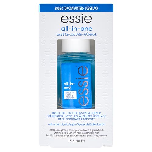 Essie Base/Top Coat all-in-one mit Argan-Öl, Unterlack und Überlack, Stärke und Glanz, Klar, 13,5 ml