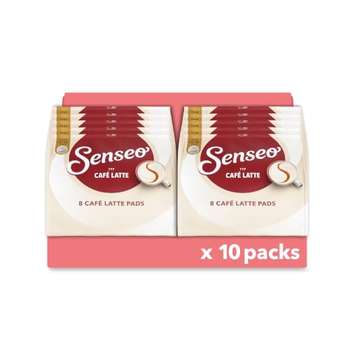 Senseo Pads Café Latte, 10 x 8 Getränke, 80 Kaffeepads (Verpackungsdesign kann abweichen)