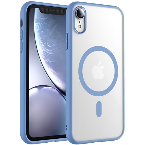 TOCOL für iPhone XR Hülle für Magsafe, Stoßfest Anti-Fingerabdruck Kratzfest Transluzente Rückseite rutschfest Matt Magnetisch Handyhülle für iPhone XR Case, Hellblau