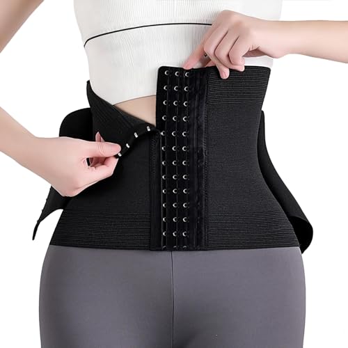 Xynovate Bauchweggürtel, Korsett Damen Waist Trainer, Fitness Gürtel Verstellbarer, Zugleich als Bauchweggürtel und Waist Trainer Verwendbar?Schwarz,M