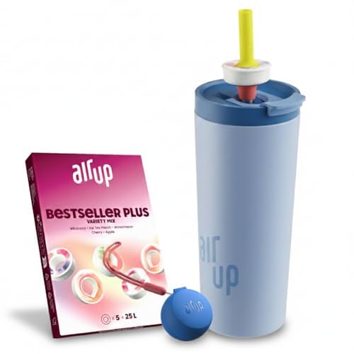 air up® Original Tumbler Starter-Set 700ml in Dusty Blue mit Pods in 5 Geschmacksrichtungen + Podcase Blue Gaze | Trinkflasche, BPA-frei
