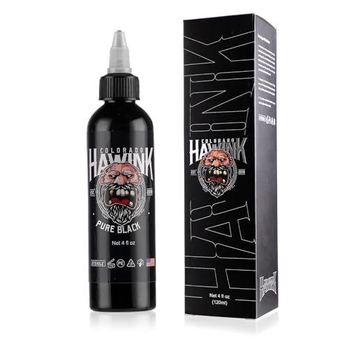 HAWINK Tattoo Farbe Black Tinte 4oz (120ml) Schwarze Ink Tattoo Zubehör Pure Black TI203-120-001