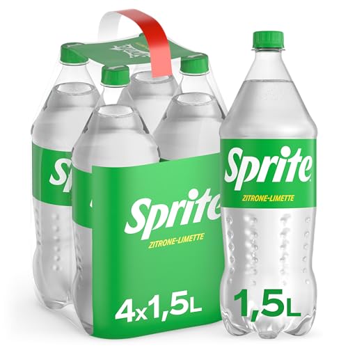 Sprite - spritziges Erfrischungsgetränk mit fruchtigem Geschmack aus Limetten und Zitronen - erfrischender Softdrink in Einweg Flaschen (4 x 1500 ml)
