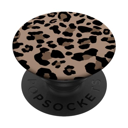 Leopardenmuster stilvolles Gepardenmuster braun neutral beige PopSockets Klebender PopGrip