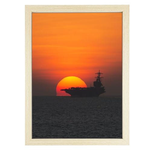 Diompirux Holz A4 Bilderrahmen, vertikalen oder horizontalen Aufhängen/Aufstellen, Holzbilderrahmen Poster, Groß Vintage Rahmen Echtholz, Picture Frame für Wohnzimmer-Schlafzimmer-Ausstellung