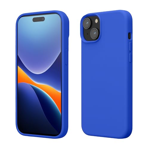 kwmobile Handyhülle für iPhone 15 Hülle, für iPhone 15 Case - Hülle Silikon - kabelloses Laden - Baltik Blau