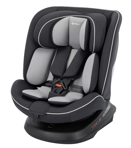 Safety 1st Cosmo 360 i-Safe, Autositz 360 Grad drehbar, 0–12 Jahre (40–150 cm), Auto Kindersitz, Baby Autositz, FlexiSpin-Drehung, 5 Liegepositionen, 11 Kopfstützenstufen, superleicht 5,6kg, Black