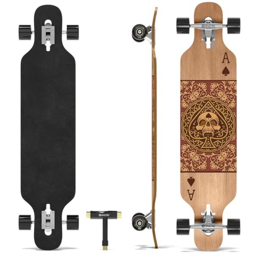 Skatro Drop Through Longboard Skateboard Freeride - Inklusive T-Tool