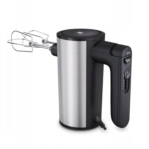 WMF Kult X Handmixer – Handrührgerät aus Edelstahl Cromargan mit 5 Geschwindigkeitsstufen und Turbofunktion, leistungsstark, Küchenmixer zum Rühren, Kneten und Aufschlagen, ergonomisch, leise, schwarz