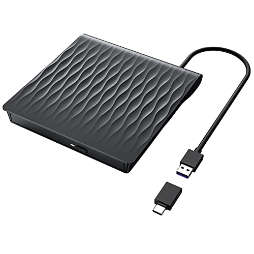 LPUNCD Externes DVD CD Laufwerk Extern USB 3.0 & Type-C, 2025 Upgrade Externes DVD Laufwerk für Laptop Externer CD/DVD Brenner +/-RW für Desktop, Kompatibel mit Windows 11/10/XP/8/7/Vista/Linux/MacOS