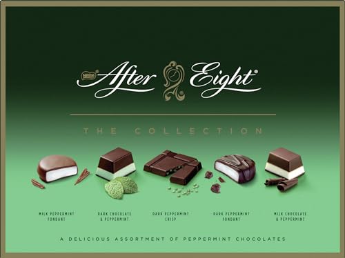 Nestlé AFTER EIGHT The Collection, Pfefferminzpralinenmischung mit dunkler Schokolade und Milchschokolade, raffiniertes Schokoladengeschenk für Genießer, 1er Pack (1x199g)