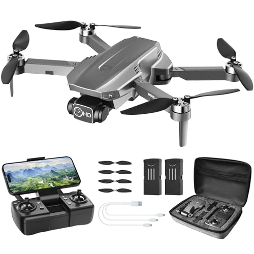 Wipkviey B12 GPS Drohne mit kamera 4k, Faltbar RC Quadrocopter mit Optischer Fluss-Modus, Bürstenlos Motor, 48 Min. Flugzeit mit 2 Akku, Follow-Me, unter 249g, FPV Übertragung für Anfänger Erwachsene