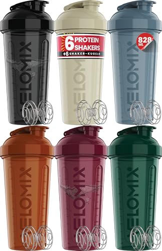 VELOMIX 6 Pack 828ml Shaker Proteinshake, Erdtöne