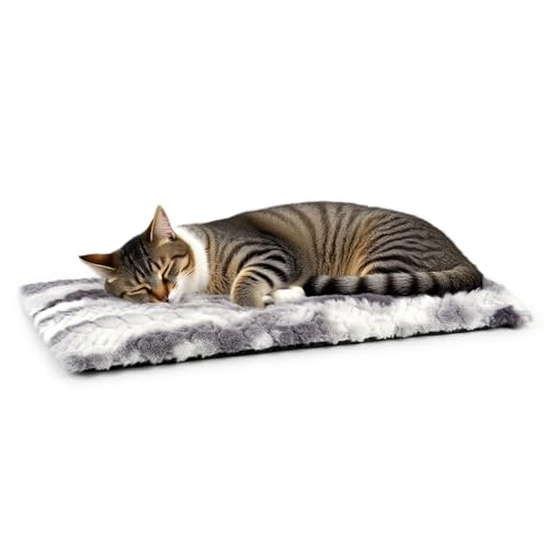 Petace Fensterliege für Katzen Selbstwärmende katzenbett Fensterbank rutschfest, Selbstheizende katzendecke für Fenster 60x24cm, weich und waschbarer Bezug grau