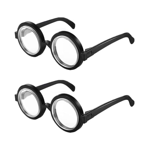 LIURFLNC Nerd Brille, Lustige Brille, Minion Brille, Hornbrille Ohne Stärke Bücherwurm Gläser Rollenspiel Dumme Nette Cosplay Geeignet für Kinder/Erwachsene/Karneval/Halloween
