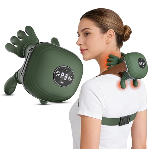 ACICILI Massagegerät, 4D Nackenmassagegerät mit 3 Massageprogrammen und 2 Heizstufen, Touchscreen-Tasten,Entspannt die Muskeln und lindert Müdigkeit, Das Perfekte Geschenk für Familie und Freunde.
