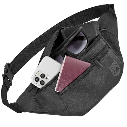 RUVO® Bauchtasche Herren und Damen | Diebstahlsichere Bauchtasche | Outdoor Gürteltasche Herren & Damen | für Reisen, Sport, Festival & alle Aktivitäten geeignet
